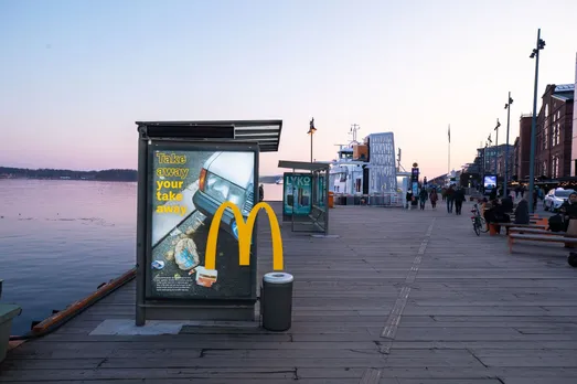 McDonald’s golden arches guide its customers to the bin