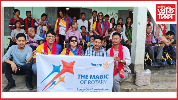  ফুলনি যুৱ উন্নয়ন সংস্থাৰ উদ্যোগত হুইল চেয়াৰ বিতৰণ