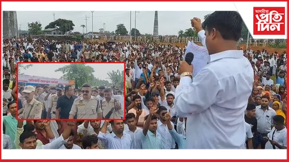 চাপৰত উচ্ছেদৰ বিৰুদ্ধে আমছুৰ বিশাল গণ বিক্ষোভঃ ৰেজাউল কৰিম সৰকাৰকে ধৰি কেইবাজনকো আটক