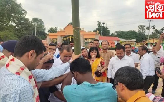 ৰাষ্ট্ৰীয় পৰ্যায়ৰ গোলাঘাট গ্ৰন্থমেলা আৰু সাহিত্য উৎসৱৰ লাইখুঁটা স্থাপন...