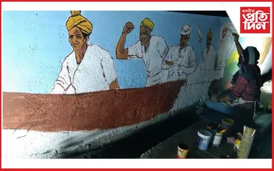 লাচিত বৰফুকনৰ ৪০০ সংখ্যক জন্ম জয়ন্তী উপলক্ষে মঙলদৈত দেৱাল অংকন...