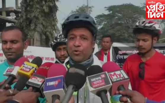 নলবাৰীৰ পৰা গোলাঘাটলৈ চাইকেল যাত্ৰা চিকিৎসকৰ