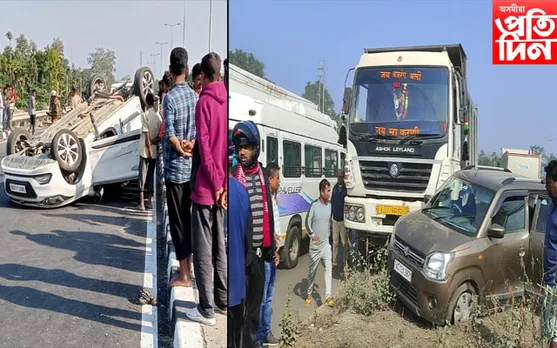কলিয়াবৰত পৃথকে পৃথকে দুটাকৈ পথ দুৰ্ঘটনা