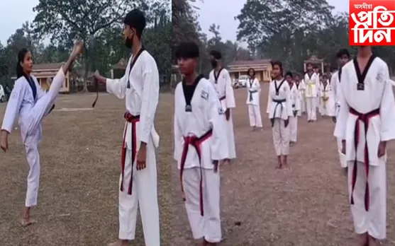 ৰাষ্ট্ৰীয় পৰ্যায়ৰ টাইকোৱাণ্ডো প্ৰতিযোগিতালৈ সাজু জামুগুৰিহাটৰ নিশামণি...