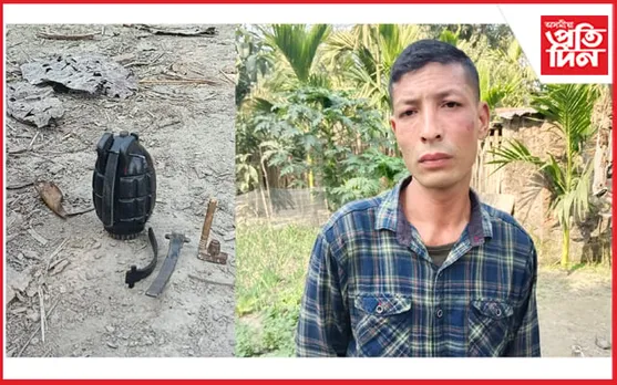 ৰৌতাত গ্ৰেনেডসহ এজনক আটক...