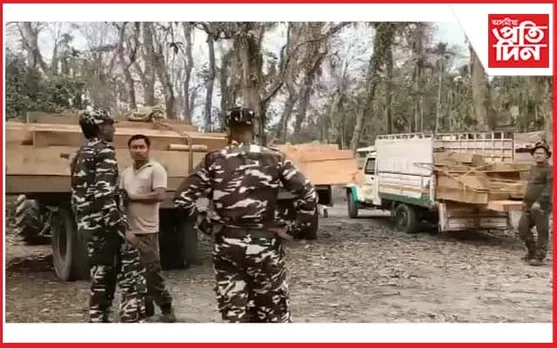 চিৰাঙত চোৰাং কাঠ জব্দ