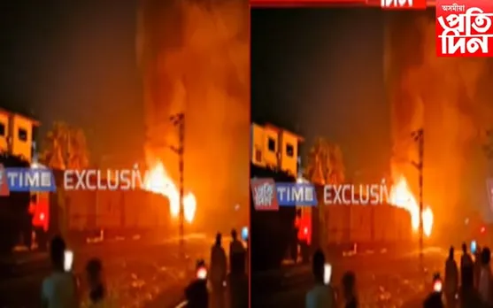 চানমাৰীত দপদপকৈ জ্বলি উঠিল যাত্ৰীবাহী ৰেল...