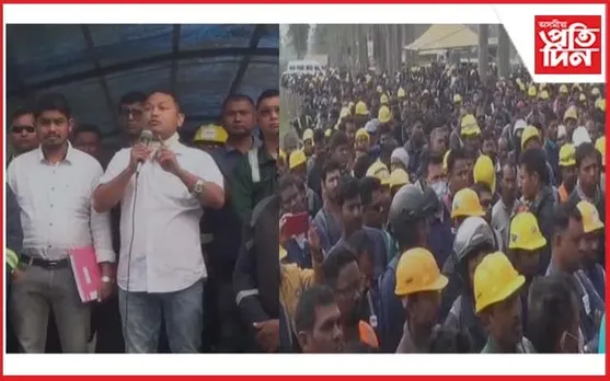 শ্ৰমিকৰ প্ৰতিবাদত কঁপিল এন আৰ এলৰ প্ৰগতি দ্বাৰ