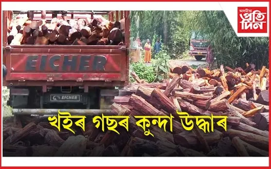 গা লৰিল বন বিষয়াৰঃ প্ৰায় ৫০ লক্ষাধিক টকাৰ খইৰ গছৰ কুন্দা উদ্ধাৰ...