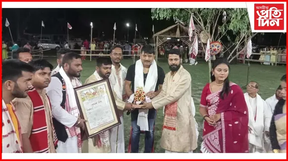 নগাঁও জিলা ছাত্ৰ সন্থাৰ উদ্যোগত আৰক্ষী নিবেশ খেলপথাৰত মুকলি বিহু
