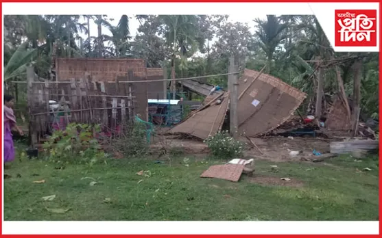 বেকাজানত প্ৰচণ্ড ধুমুহাত শতাধিক ঘৰ, গছ-গছনি ধবংস, ব্যাহত বিদ্যুৎ সেৱা...