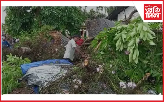 মেৰাপানীত প্ৰৱল ধুমুহা-শিলাবৃষ্টিৰ ফলত হাঁহাকাৰময় পৰিৱেশ, বিদ্যুৎ সংযোগ বিচ্ছিন্ন...