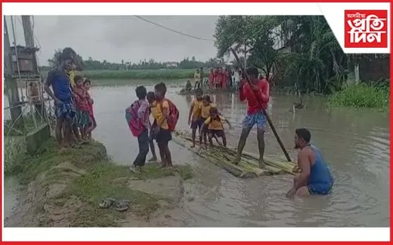 পথৰ মাজত পুখুৰী সদৃশ প্ৰায় ১৫ ফুট দ' গাত...