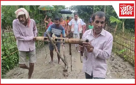 বৰজহাবাৰীত পথৰ দুৰৱস্থা : অতিষ্ঠ ৰাইজৰ সৈতে প্ৰতিবাদত নামিল বিজেপিৰ ৱাৰ্ড মেম্বাৰ 