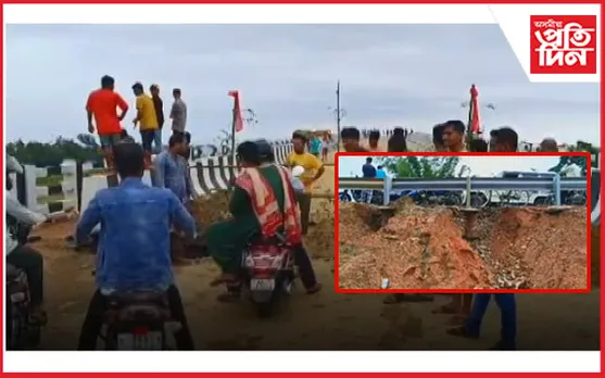 মুকলিৰ পূৰ্বেই খহি পৰিল বাদ্ৰী সেতুৰ এপ্রোছ...