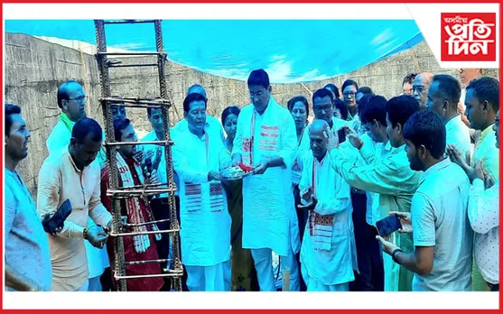 ঢকুৱাখনাত জিলা বিজেপিৰ কাৰ্যালয়ৰ আধাৰশিলা স্থাপন...