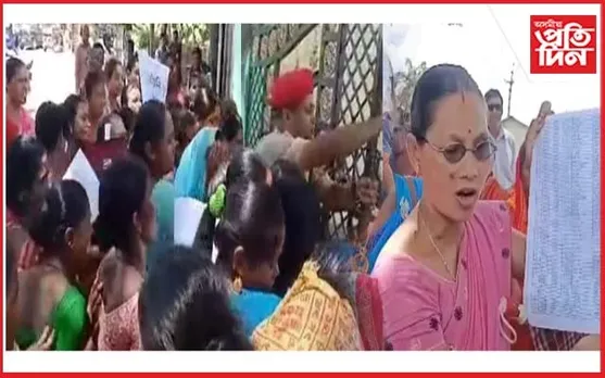 শ-শ মহিলাই কঁপালে মায়ঙৰ ৰাজপথ; প্ৰতিবাদকাৰীক দেখি পলাল চৰকাৰী কৰ্মচাৰী...