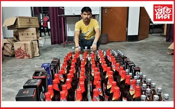 ঢকুৱাখনা আৰক্ষীৰ জালত অৰুণাচলী সুৰা বেপাৰী...