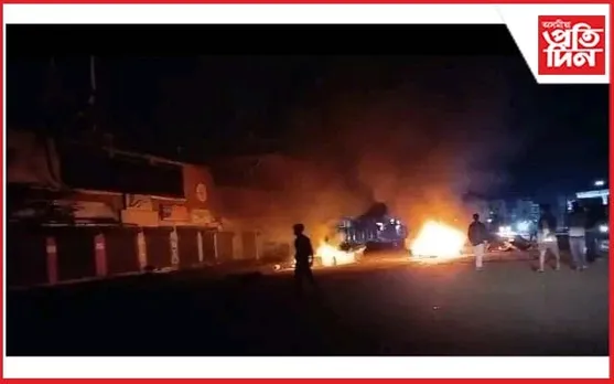 ৰক্ষা নাপালে আৰক্ষী অধীক্ষকেওঃ মণিপুৰত আন বাহনৰ লগত জ্বলাই দিলে এছ পিৰ বাহনো...