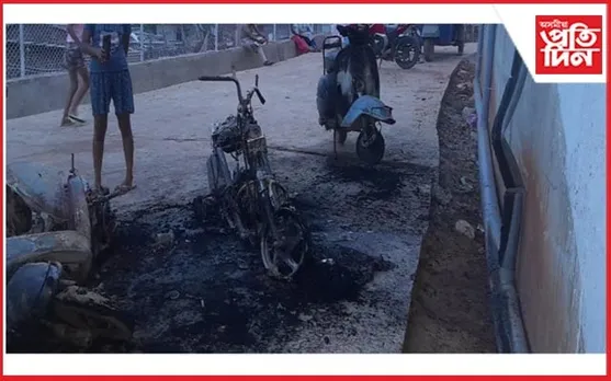 মহানগৰীত ভয়ংকৰ ঘটনাঃ দুৰ্বৃত্তই জ্বলাই দিলে চাৰিখনকৈ বাহন...