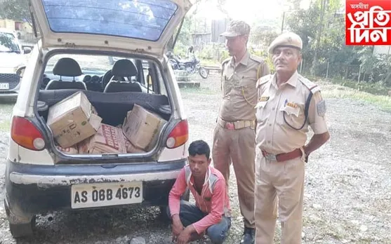 ভাৰত-ভূটান সীমান্তত বিদেশী সুৰাসহ বাহন জব্দঃ আটক এজনক...