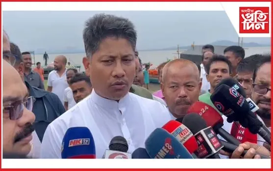 গোৱালপাৰাত ব্ৰহ্মপুত্ৰৰ খহনীয়া অঞ্চল পৰিদৰ্শন জলসম্পদ মন্ত্ৰী পীযুষ হাজৰীকাৰ