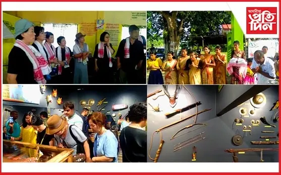 গোলাঘাটত সংগ্ৰহালয়-বিদ্যালয় পৰিদৰ্শন দক্ষিণ কোৰিয়াৰ পৰ্যটকৰ...