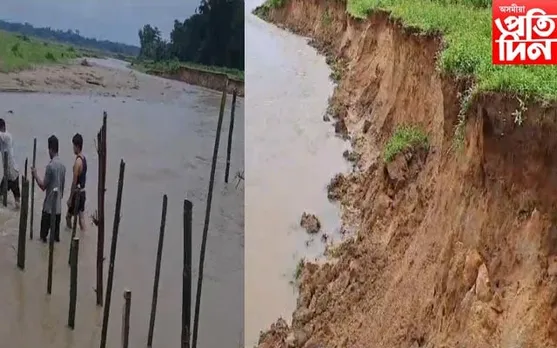 চিলাপথাৰ অঞ্চলৰ চিলি অসমীয়া গাঁৱত পাহাৰীয়া চিলি নদীৰ ভয়ংকৰ খহনীয়া