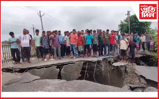 ভদীয়া বানত বিচ্ছিন্ন যাতায়ত : বাঢ়নি পানীয়ে উটুৱাই নিলে কালানদীৰ পকী দলং