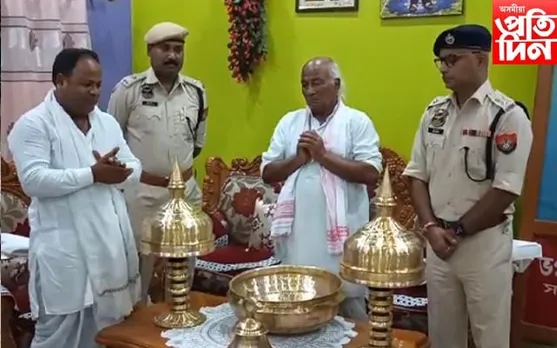 শ্ৰীশ্ৰী মইনবড়ী সত্ৰৰ বাবে নতুন সেৱাৰ সামগ্ৰী আগবঢ়ালে জি পি সিঙে