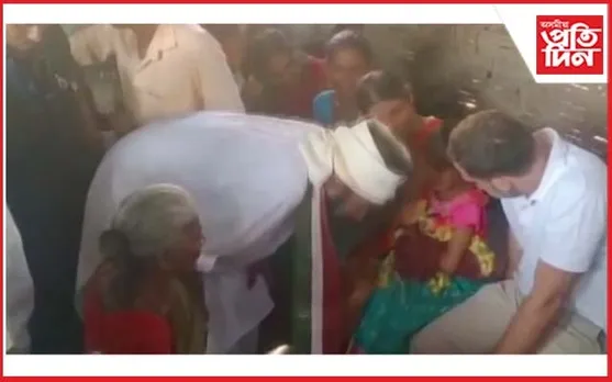 তেলেংগানাৰ পদপথৰ চাহৰ দোকানত ৰাহুল গান্ধী...