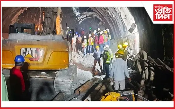 ভূমিস্খলনঃ ২৪ ঘন্টা ধৰি নিৰ্মীয়মান সুৰংগৰ ভিতৰত আৱদ্ধ ৪০ শ্ৰমিক