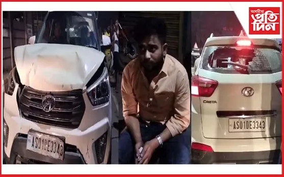 ভৰলুমুখত ভয়ংকৰ পথ দুৰ্ঘটনা : তীব্ৰবেগী বিলাসী বাহনে মহটিয়ালে আৰক্ষীৰ বাহন