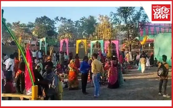 জামুগুৰিহাটৰ ইটাখোলাৰ দিকৰাই নদীৰ ষট্ পূঁজাত ভক্তৰ ভিৰ