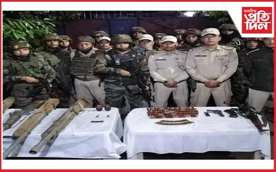 মণিপুৰৰ বিভিন্ন স্থানৰ পৰা বুজন পৰিমাণৰ মাৰণাস্ত্ৰ আৰু বিস্ফোৰক উদ্ধাৰ