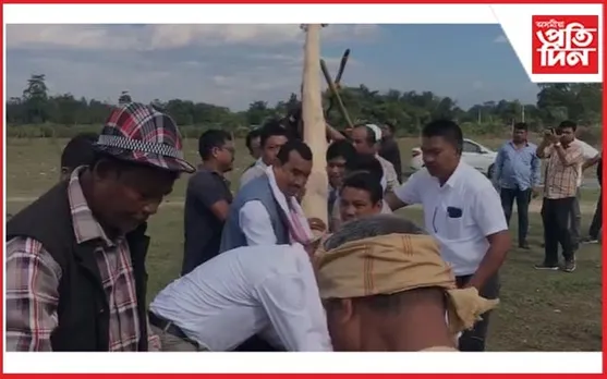 চৰাইদেউ মহোৎসৱৰ প্ৰস্তুতিঃ স্থাপন কৰা হ'ল লাইখুঁটা...