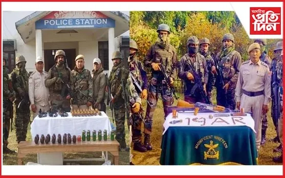 মণিপুৰত বুজন পৰিমাণৰ মাৰণাস্ত্ৰ আৰু বিস্ফোৰক উদ্ধাৰ