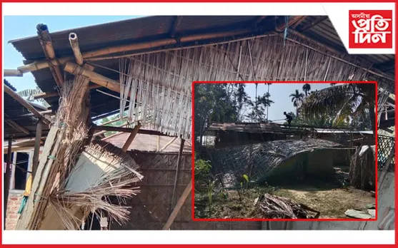কন্দলীত বন্যহস্তীৰ উপদ্ৰৱ: চাৰিটা পৰিয়ালৰ বাসগৃহ ভাঙি লণ্ডভণ্ড...