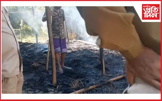 কঠীয়াতলীত সংঘটিত অগ্নিকাণ্ডত ভস্মীভূত বাসগৃহ...