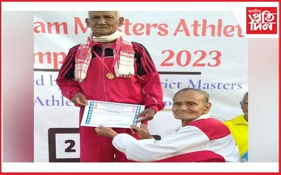 ১০০ মিটাৰ দৌৰি সোণৰ পদক অৰ্জন  ৯৫ বছৰ উৰ্ধৰ ইন্দ্ৰেশ্বৰ দিহিঙ্গীয়াৰ