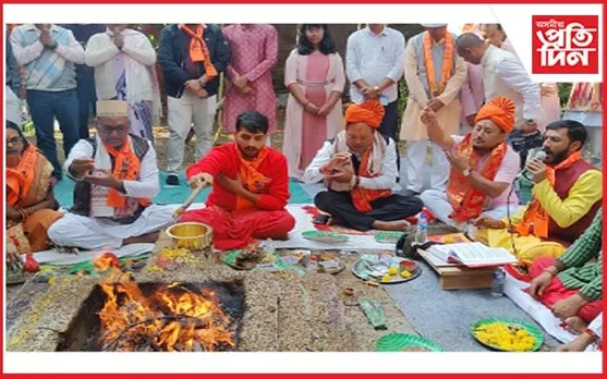 ওদালগুৰিত হনুমান মন্দিৰৰ ভূমিপুজন সম্পন্ন