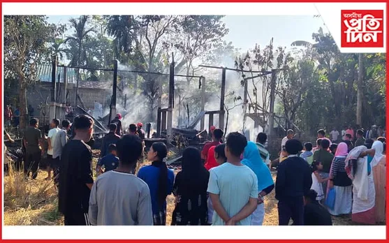 নৱবর্ষৰ উৎসৱমুখীতাৰ মাজতে  জুইত সৰ্বস্ব জাহ গ'ল এটা পৰিয়ালৰ...