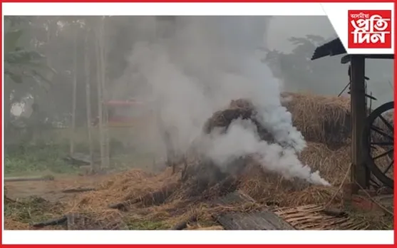 ভোগালীৰ পুৱাতে উৰিয়াগাঁৱৰ পহুকটাত অঘটন : খেৰৰ মেজি আৰু গোহালিত অগ্নি সংযোগ...