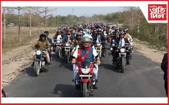 ব্ৰহ্মপুত্ৰৰ মথাউৰিৰে মুখ্যমন্ত্ৰীৰ বিশাল বাইক ৰেলী