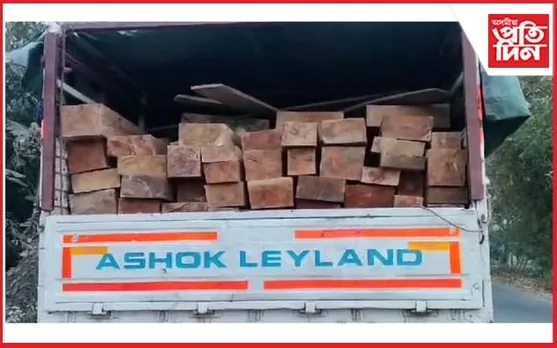 কলিয়াবৰত চোৰাং কাঠ ভৰ্তি বাহন জব্দ