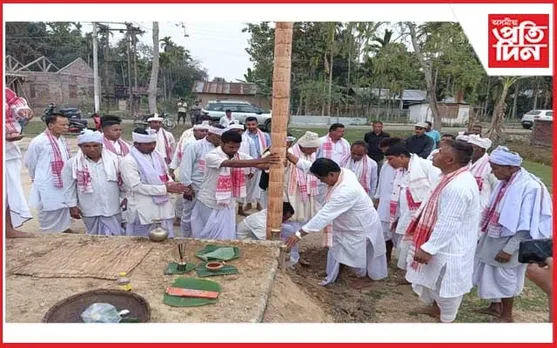 বেকাজানত সদৌ অসম ভাওনা প্ৰতিযোগিতাৰ লাইখুঁটা স্থাপন