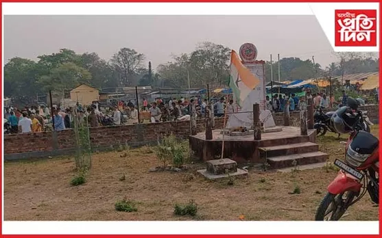 আছুৰ কাৰ্যালয়ত দুৰ্বৃত্তই ওলমালে  বিপিএফৰ পতাকা...