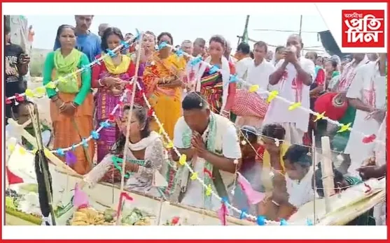 চিলাপথাৰত বান খহনীয়াৰ পৰা সুৰক্ষা বিচাৰি গংগা পূজাৰ আয়োজন...