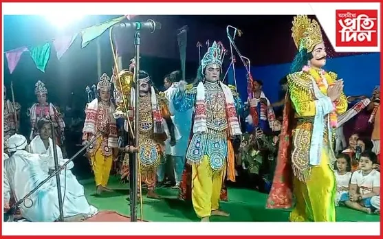 বটদ্ৰৱাত কণকণ শিশুৰ অভিনয়েৰে অভিমন্যু বধ ভাওনা...
