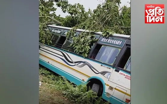 বৰপেটাত পথ দুৰ্ঘটনাঃ কথমপি প্ৰাণ ৰক্ষা বাছ চালকৰ